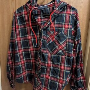 Tommy Hilfiger Red and Blue Plaid Shirt